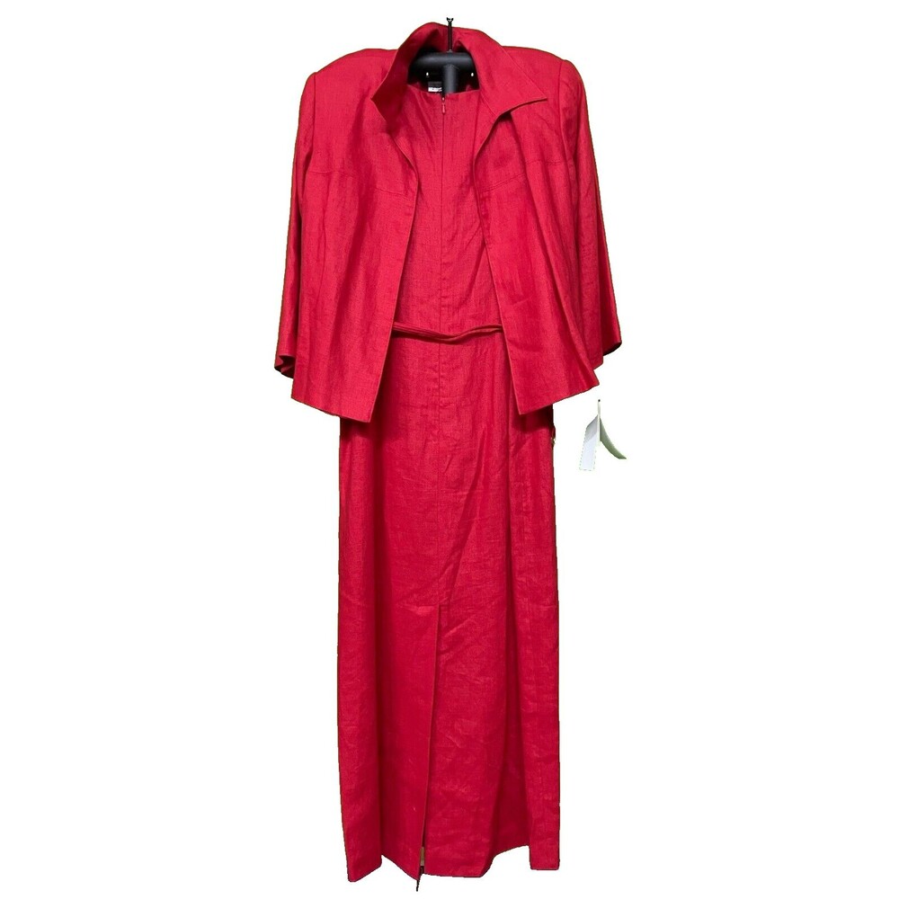 NEW Donna Morgan Womens Size 8 Red 2 Piece Dress and Jacket Skirt Suit Women's